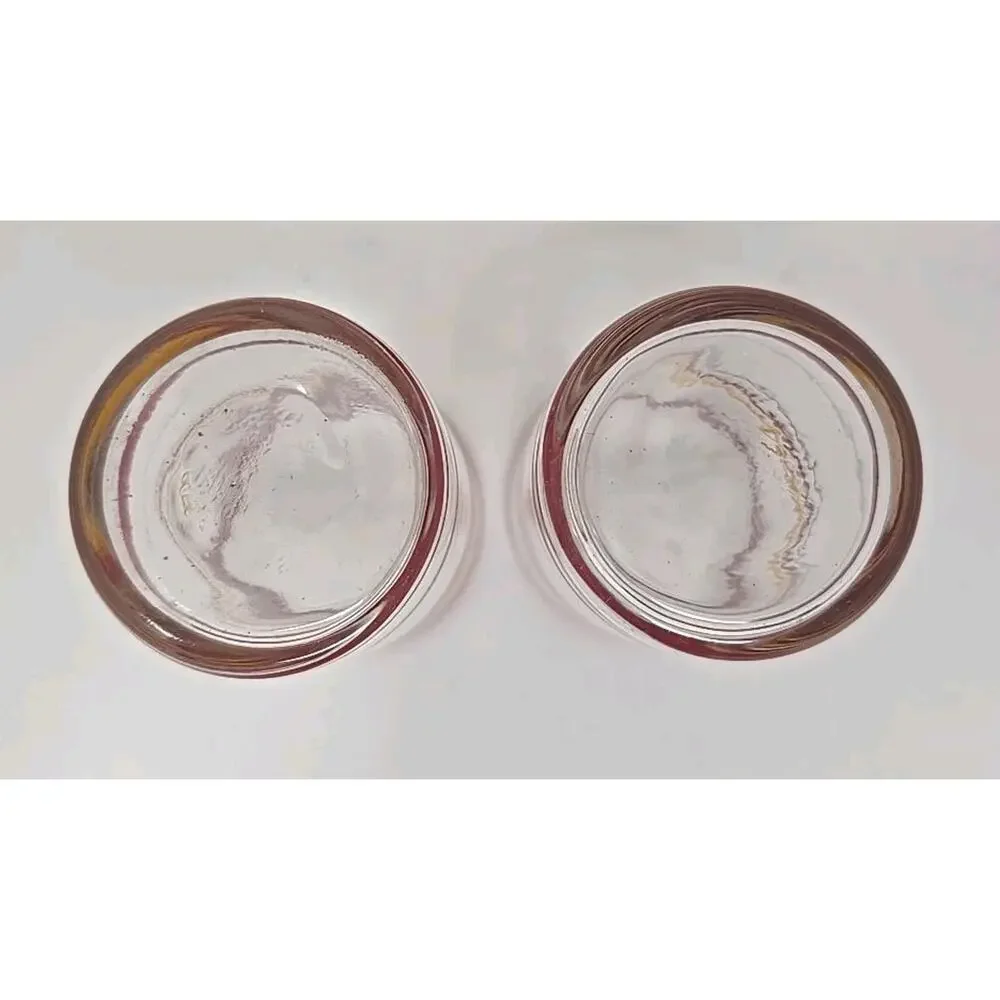 Vintage Juice Glasses Lot of 2 Red and Yellow U186